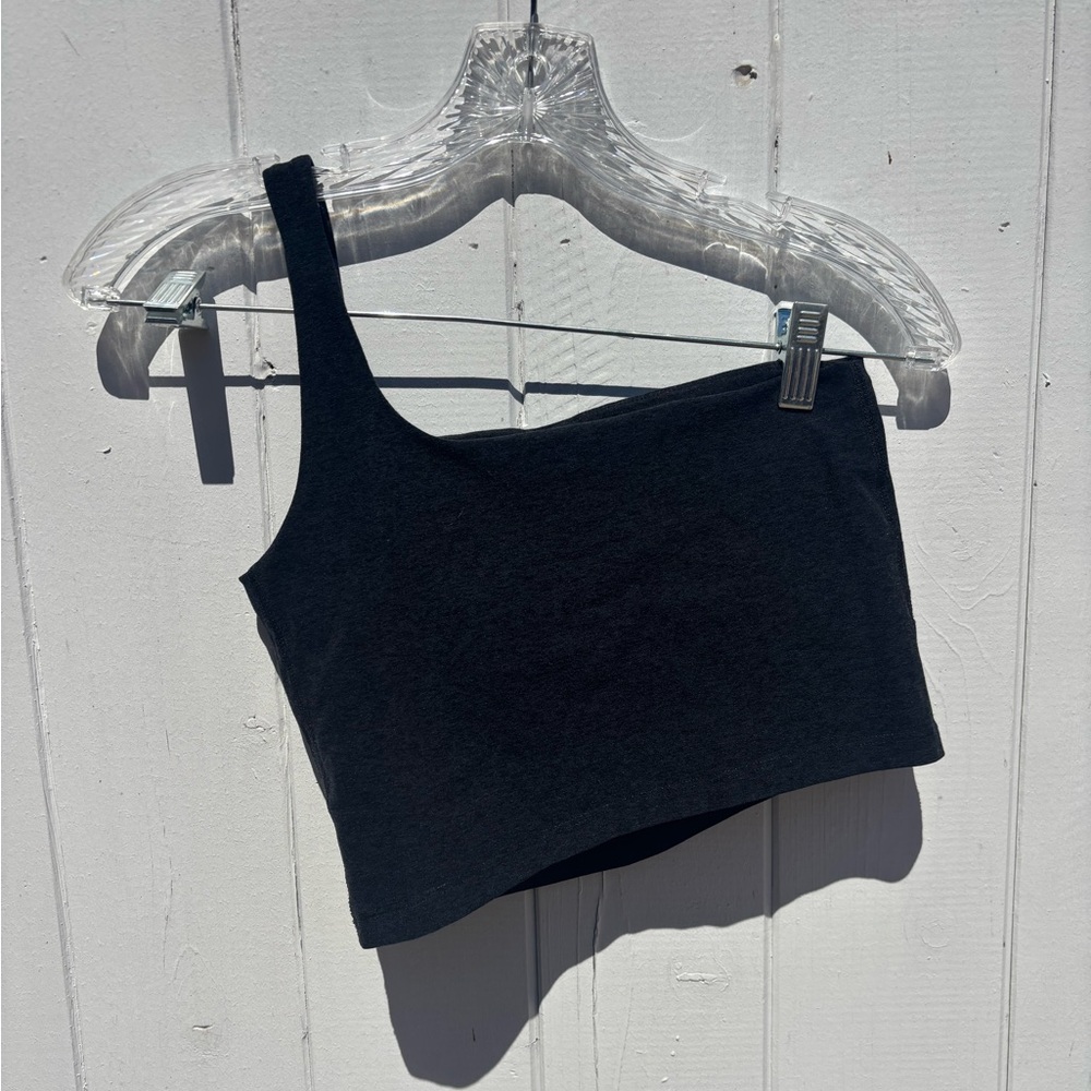 Beyond Yoga Spacedye One & Only Shoulder Cropped Tank Black Small - Picture 3 of 6